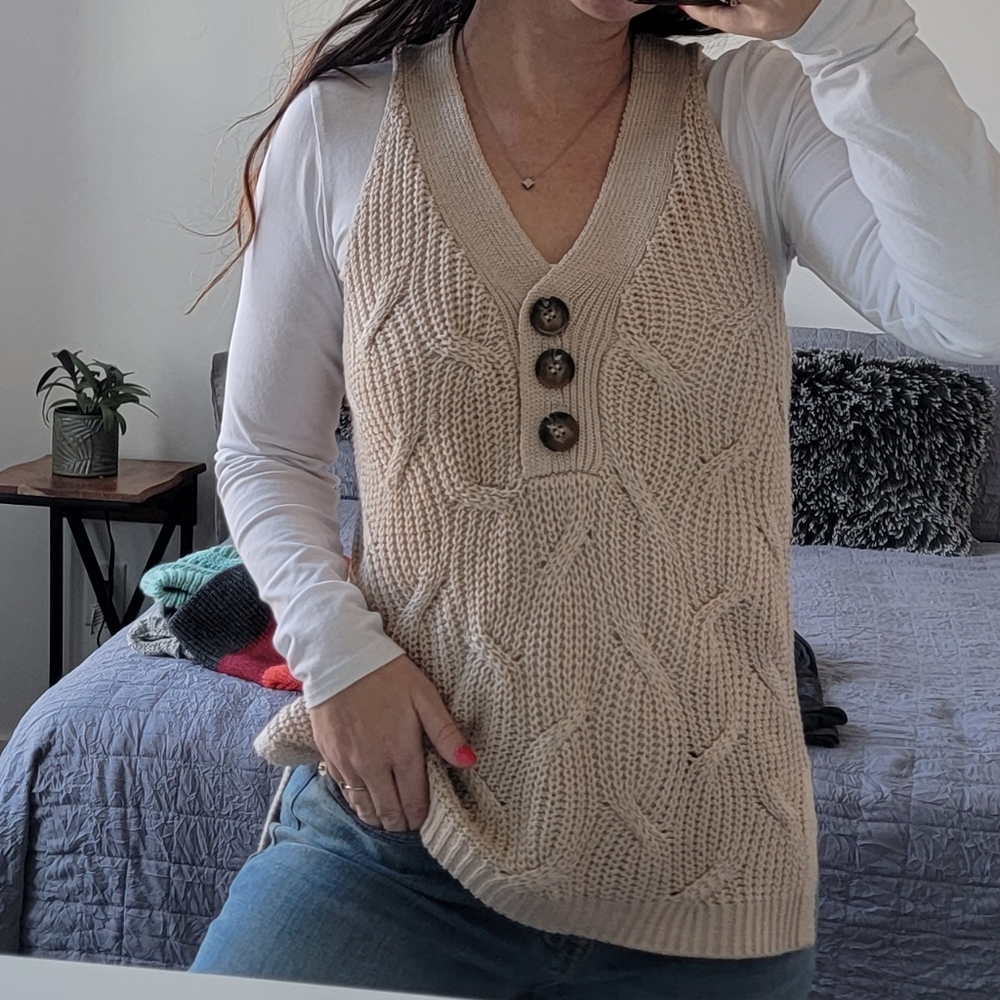 Tan sweater vest